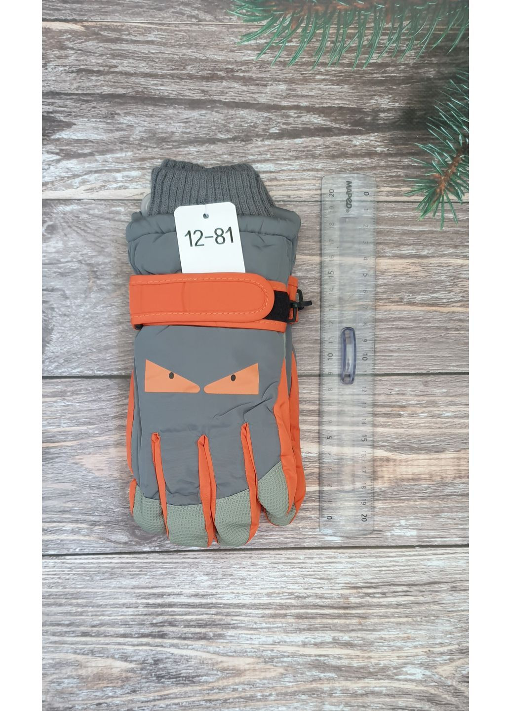 Балоновые перчатки на меху для девочек на 6-10 лет No Brand (365280303)