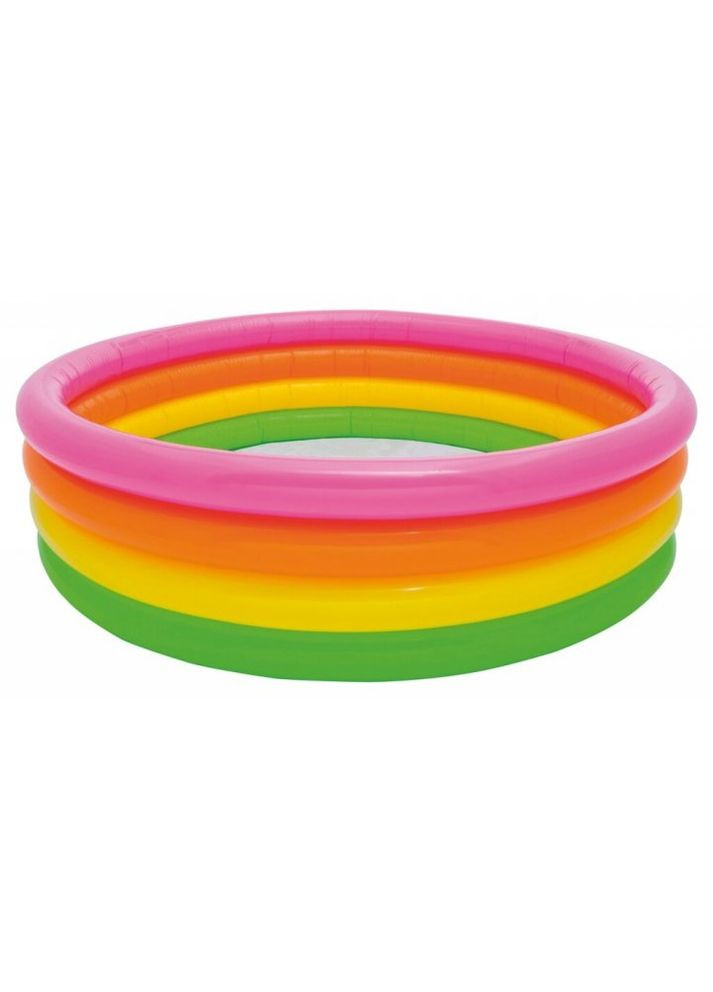 Надувний басейн дитячий від 3 років 56441 Веселка 168х45см 780л 4 кільця Різнокольоровий Intex (366248696)
