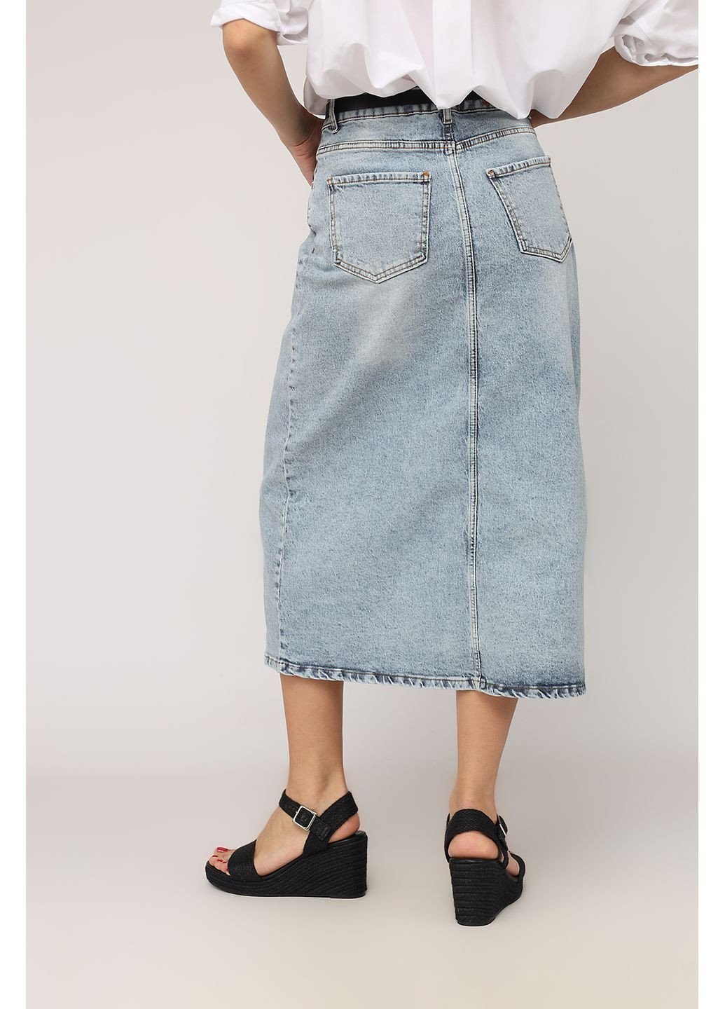 Синяя юбка трапеция, женская цвет синий cb-00272494 Yuki