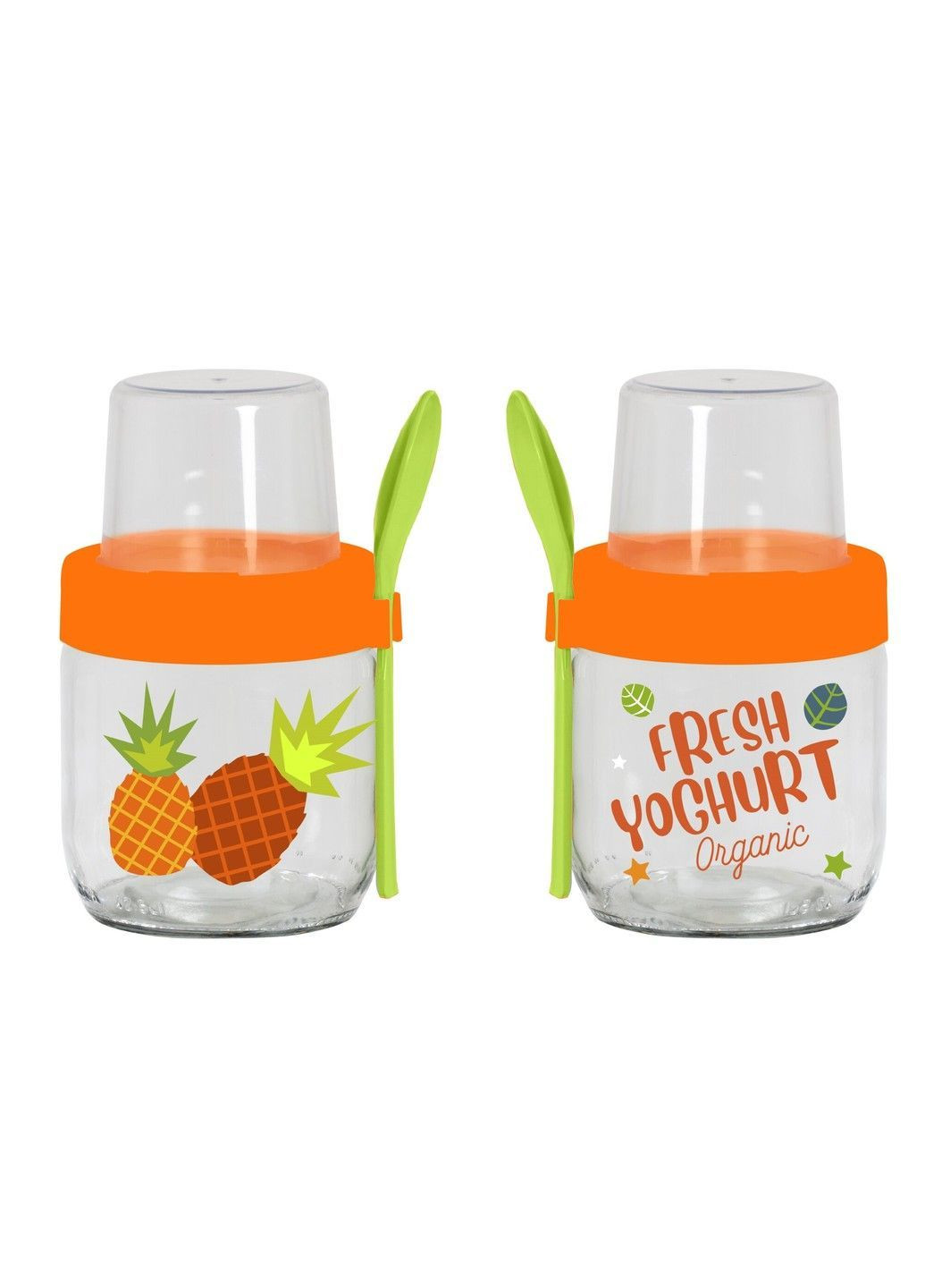 Банка Fruit-Yoghurt с ложкой и контейнером 0.425 л (131615-000) Herevin (365275769)