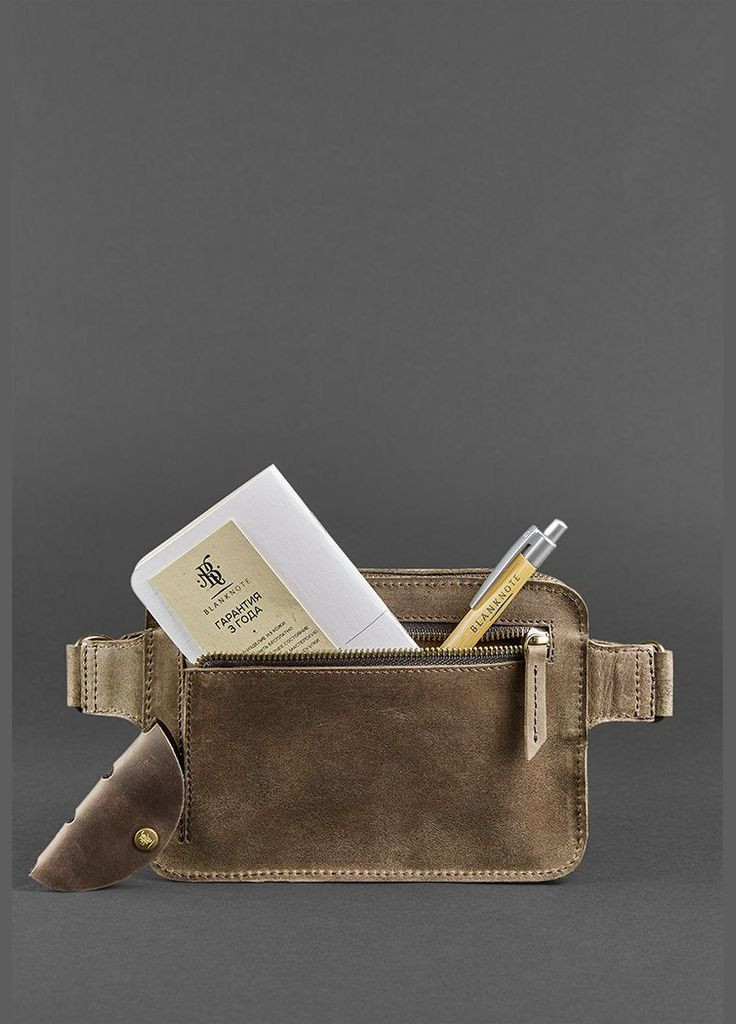 Сумка чоловіча шкіряна через плече бананка на пояс Dropbag Mini Темно-коричневий Crazy horse BlankNote (302008860)