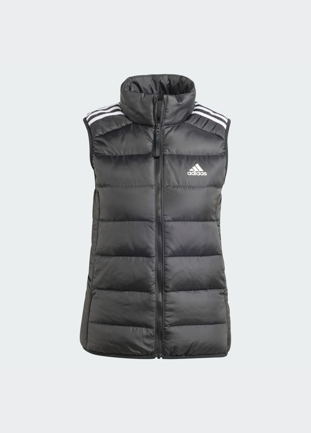 Чорна демісезонна пуховий жилет essentials 3-stripes light down adidas