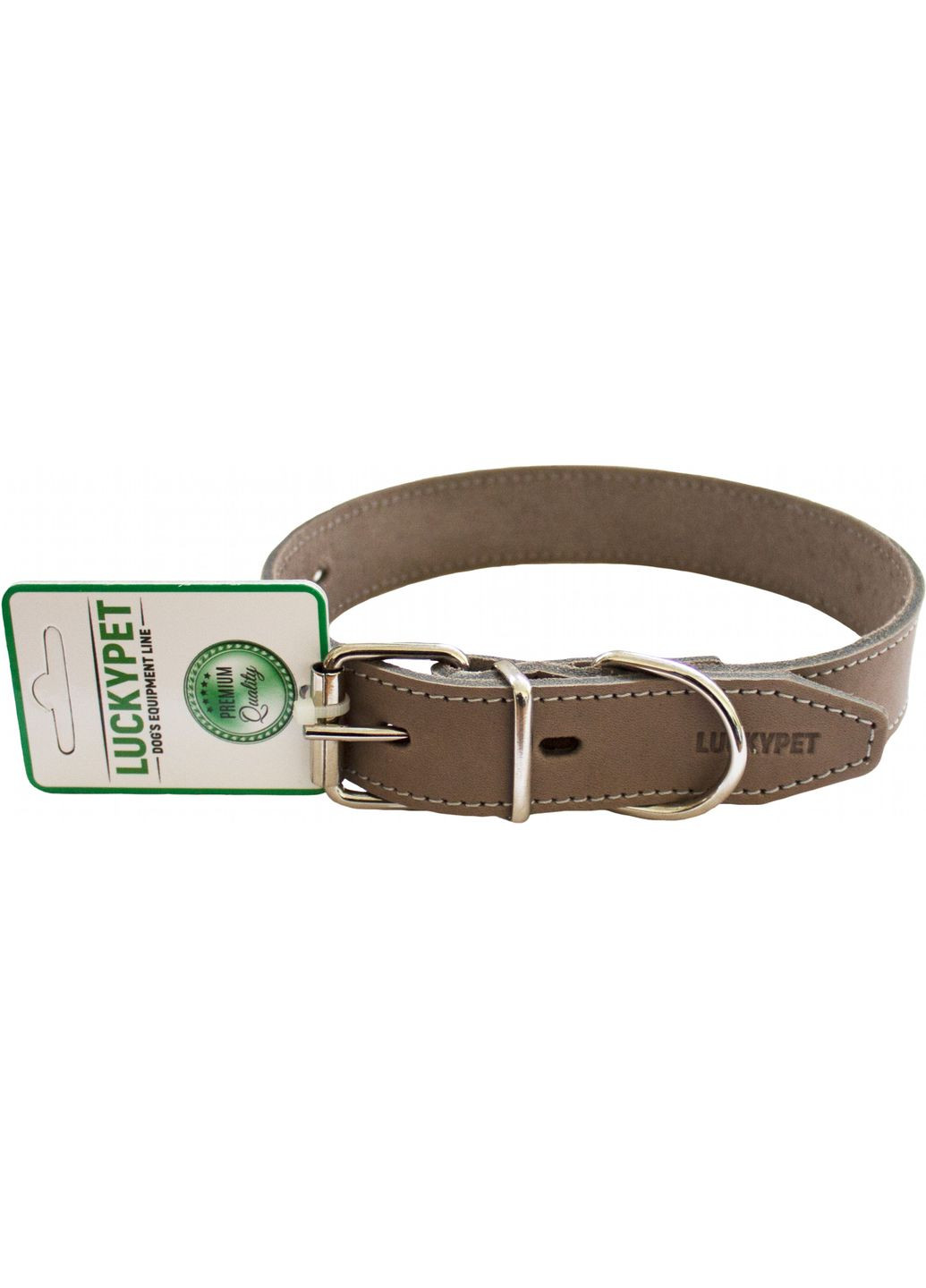 Ошейник кожаный шитый 2.0/32-42 (4820224219714) Lucky Pet (279562871)