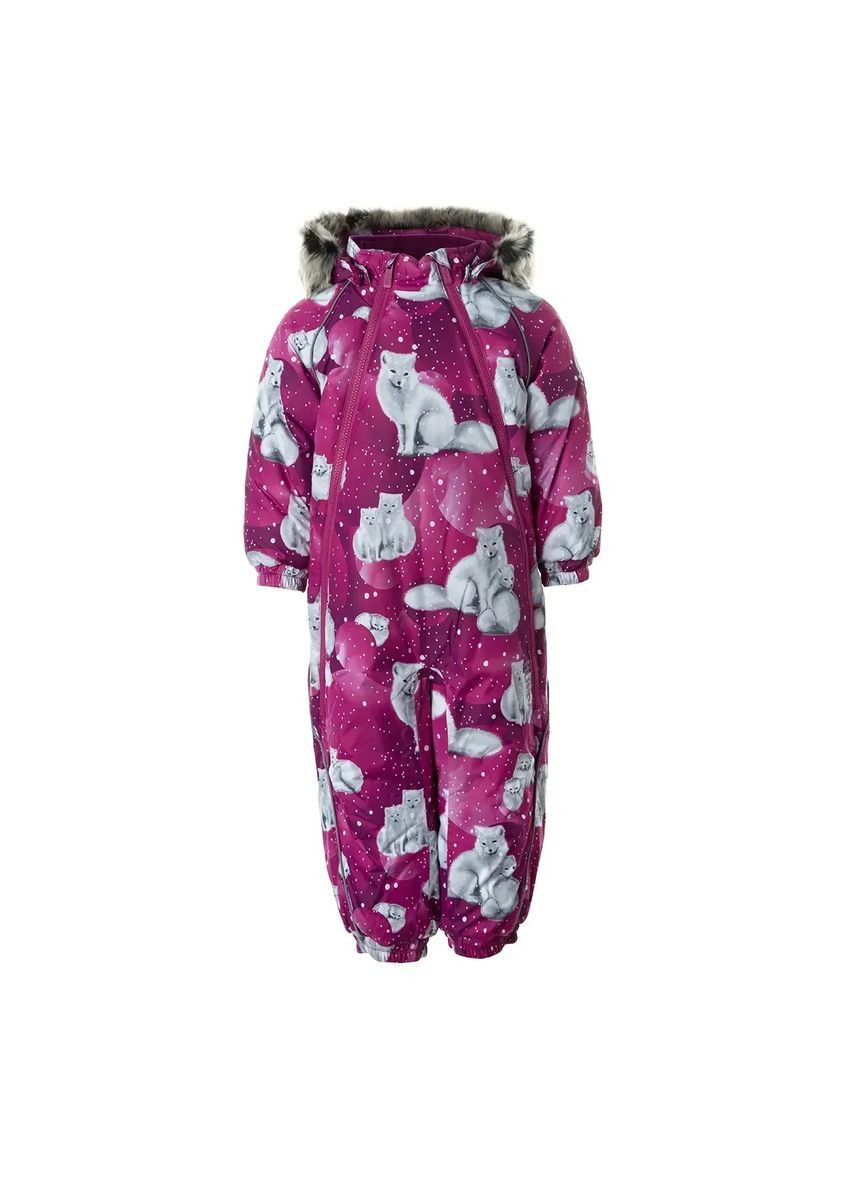 Бордовая детский зимний комбинезон orion, р.80, бордовый с принтом () Huppa 36300030-23134-080