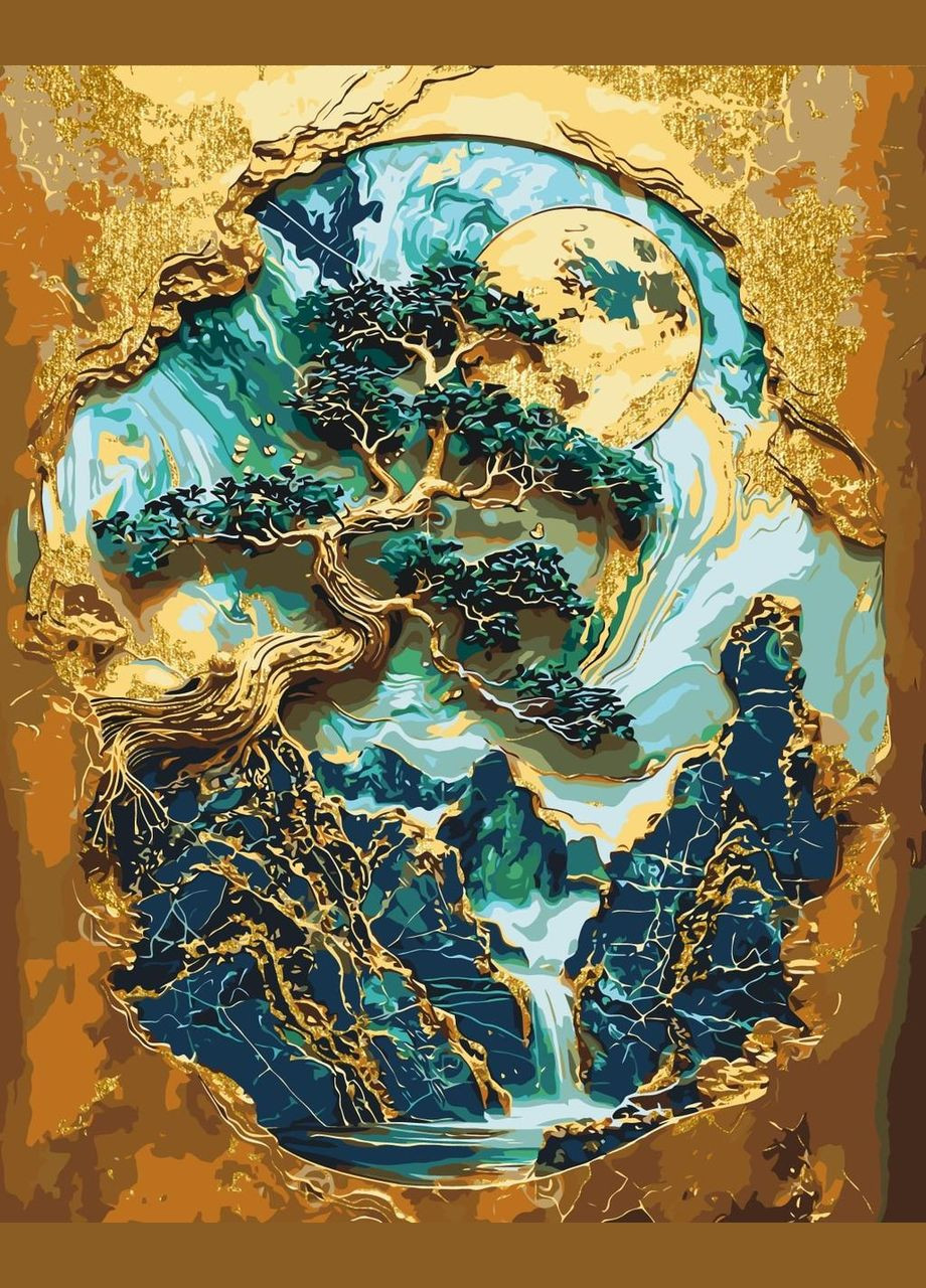 Картина по номерам Необычное дерево с красками металлик 40*50 см Оригами LW 3406 Origami (322142069)