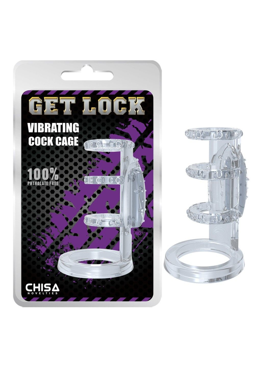 Насадка с вибрацией  Get Lock Vibrating Cock Cage Chisa (289784006)