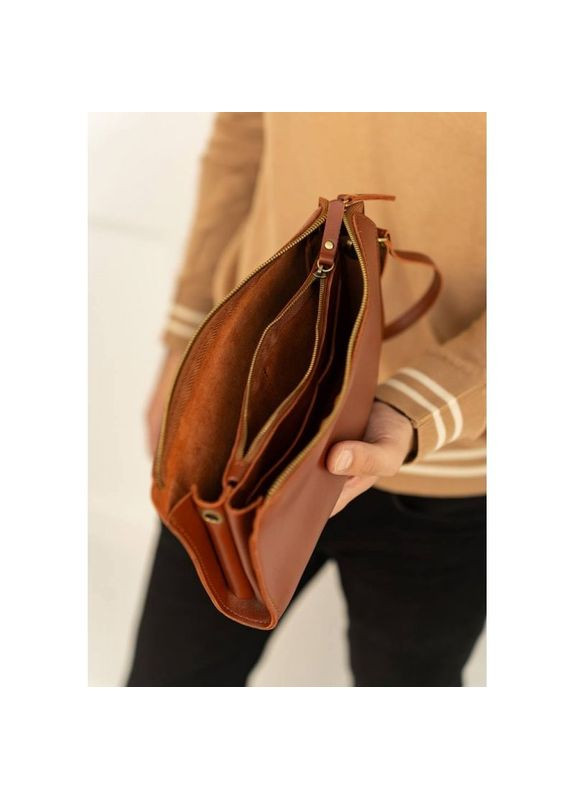 Сумка через плечо женская из натуральной кожи клатч светло-коричневый краст The Wings (302007261)