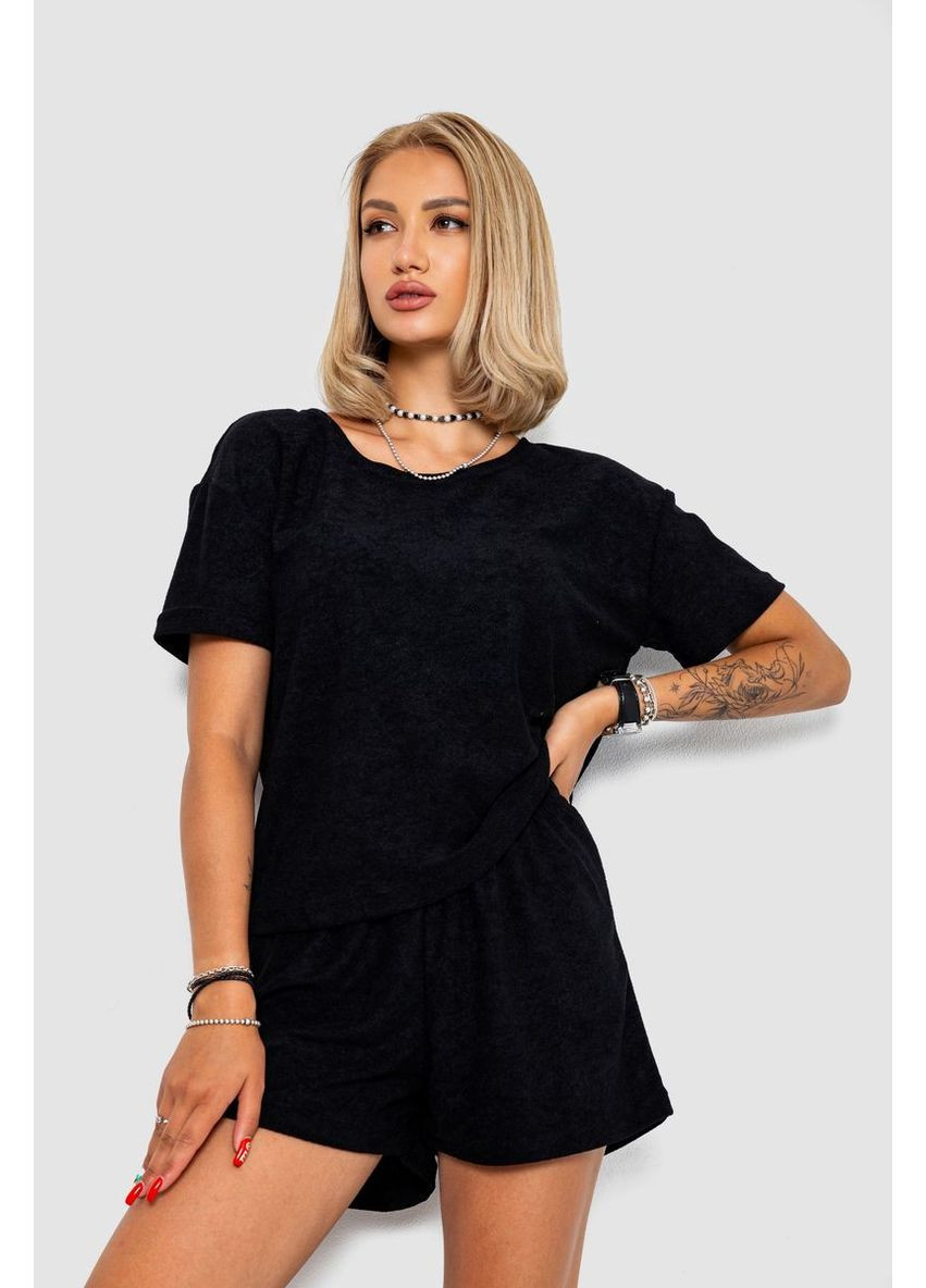 Чорна всесезон жіноча піжама, колір чорний, 102r367 Ager