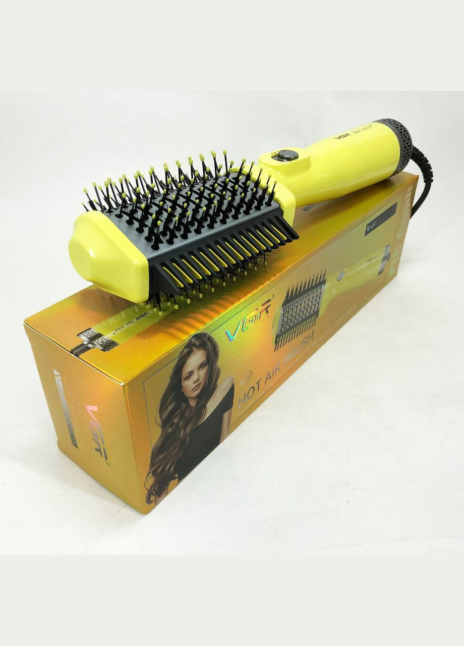 Фен стайлер для укладки и завивки волос V-497. Цвет: желтый VGR (364666023)