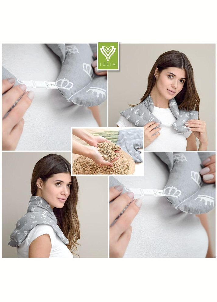 Грелка комір для шиї 44х46х24 см із зерном пшениці м'ята IDEIA (306459624)