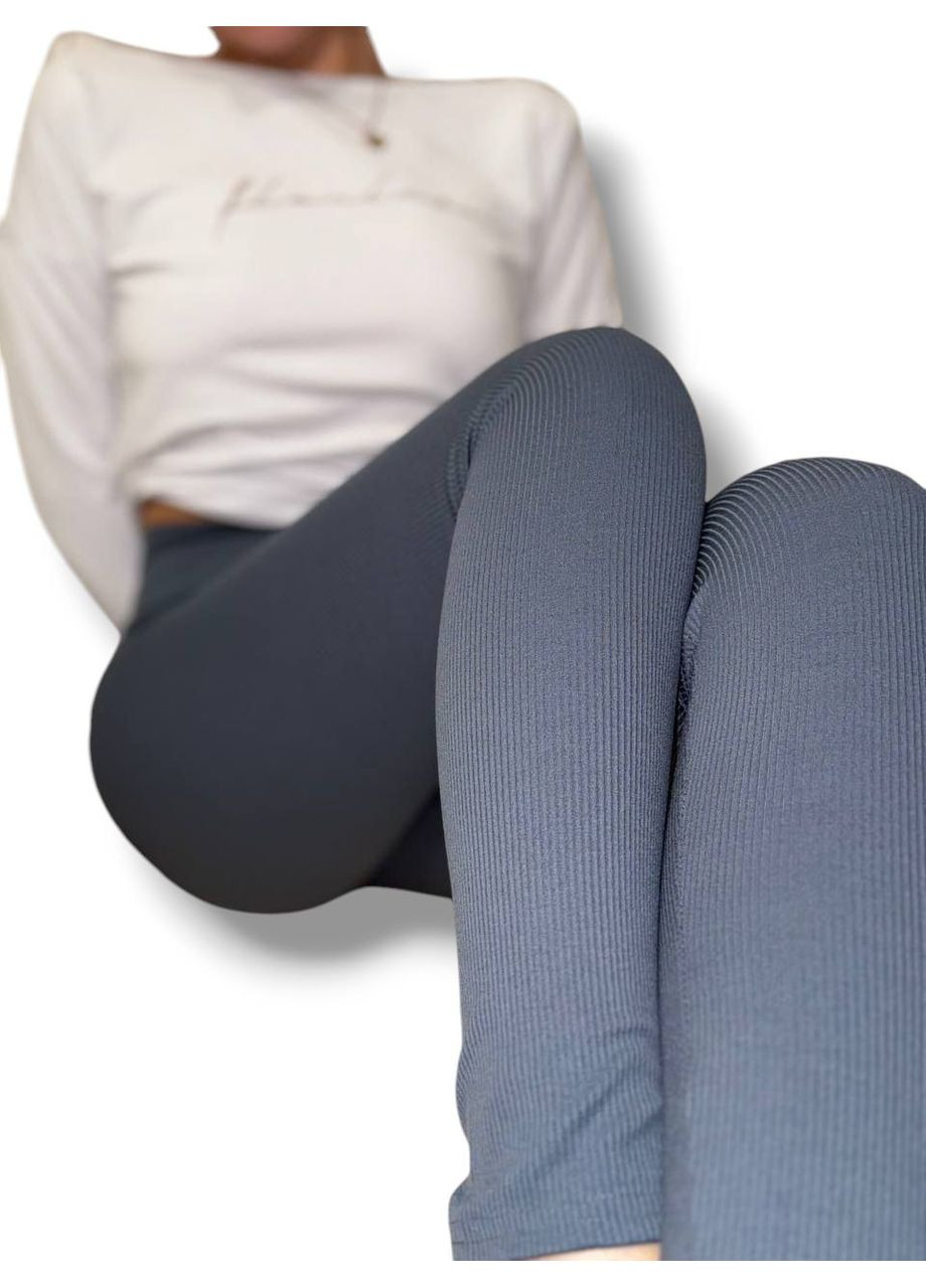 Лосины эластичные в рубчик женские с высоким широким поясом классические без утепления демисезон 99-101см No Brand Лосини в рубчик класичні без підкладки фуксія (342758753)