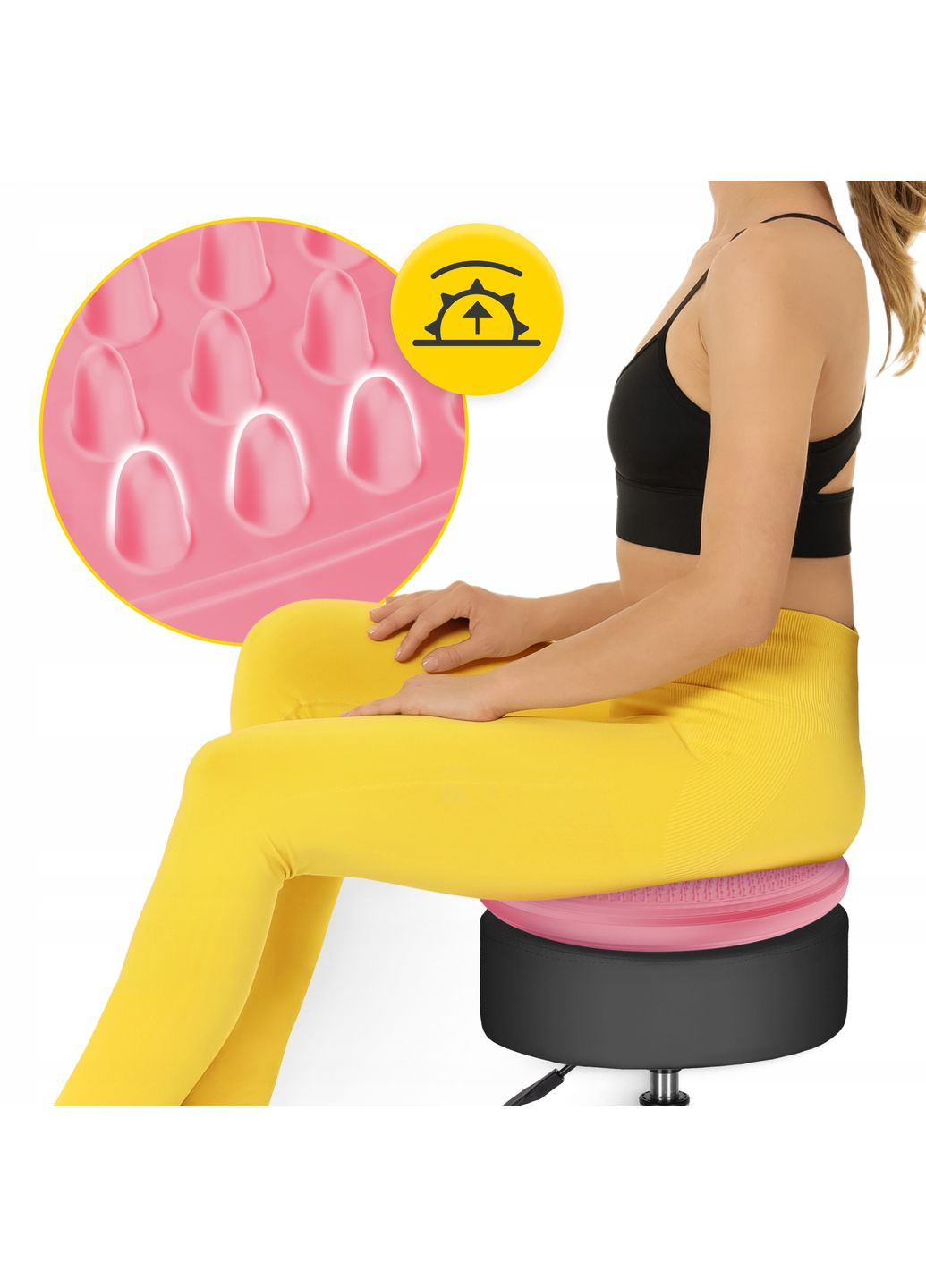 Балансувальна подушка-диск MED+ 33 см сенсомоторна, масажна Pink () 4FIZJO P-5907739313829 (367610302)