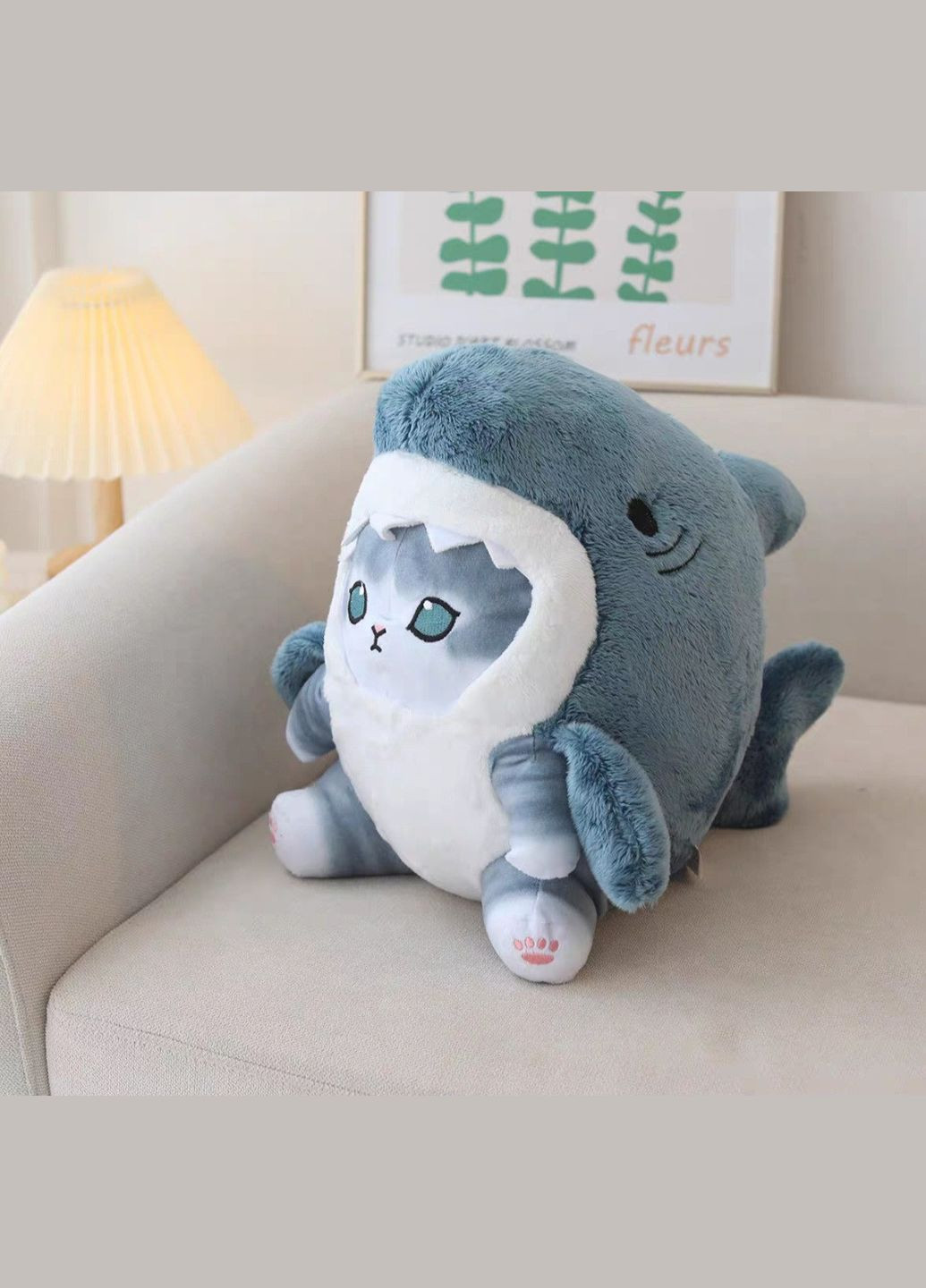 М'яка іграшка Кіт Акула плюшева 25 см (колір синій) No Brand (348118747)