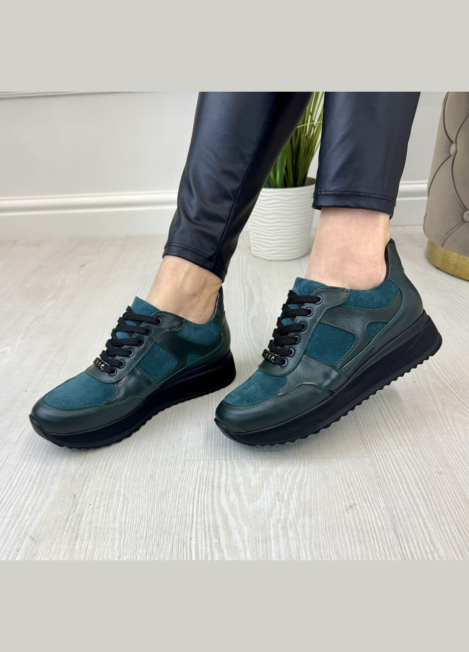 Кросівки комбіновані жіночі на шнурівці. Vasha para зелені демісезони (322429423)