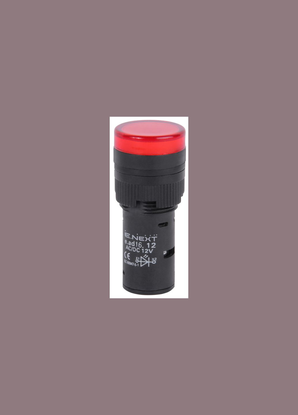 Лампа сигнальна 16мм червоний LED 12V АС/DC [s009010] e.ad16.12.red E.NEXT (344544811)