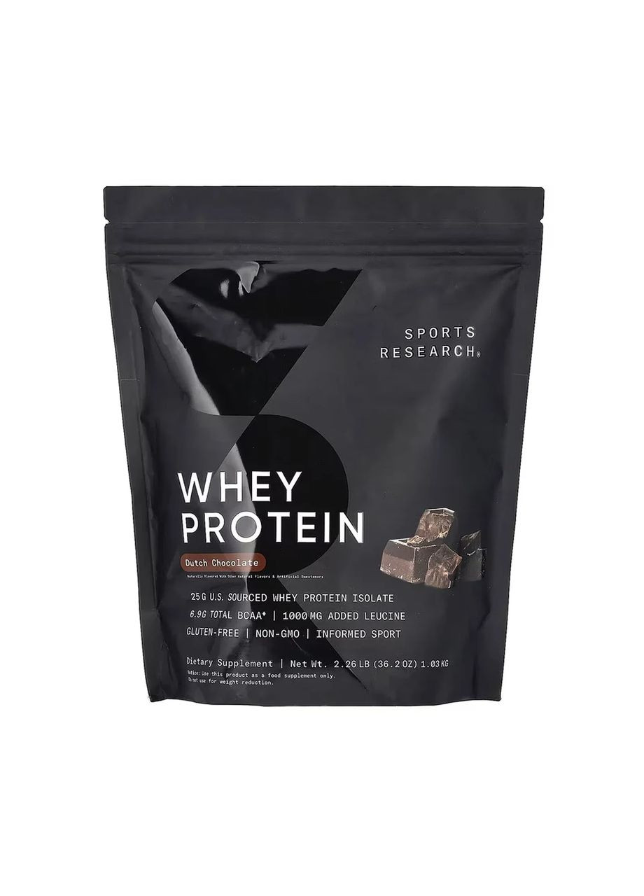 Сироватковий протеїн ізолят Whey Protein Isolate Sport Research, шоколад, 1030 г Sports Research (362971375)