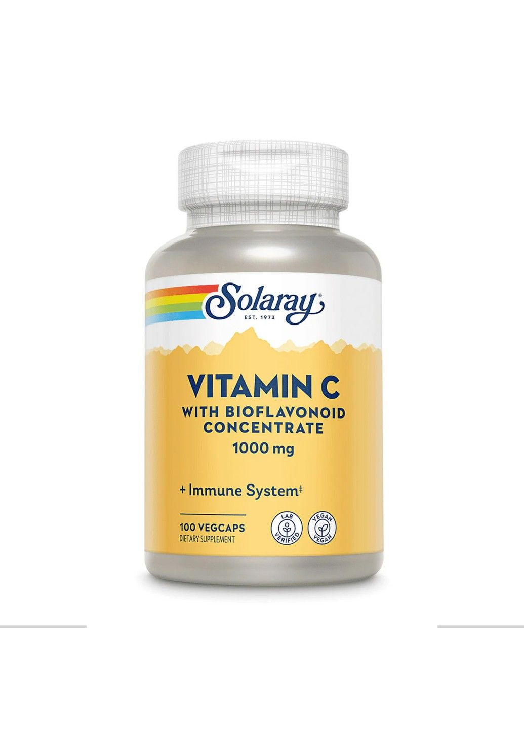 Вітамін C із концентратом біофлавоноїдів, 1000 мг, 100 капсул VegCap Solaray (347600816)