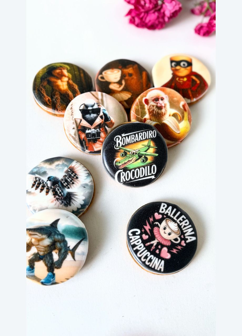 Пряники итальянские мемы набор 9 шт в коробке 21*21 см No Brand (365865137)