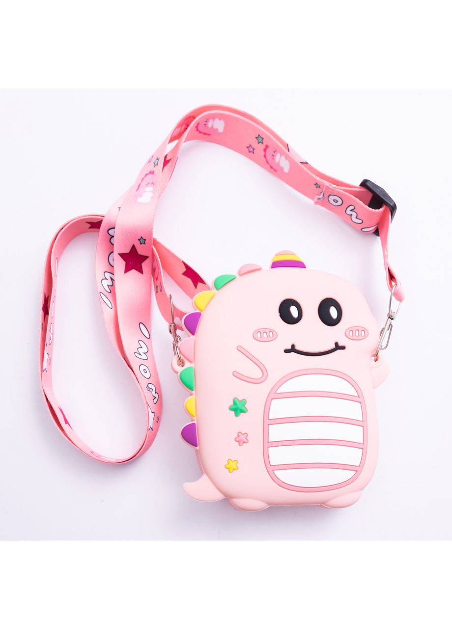 Дитяча силіконова сумка Динозавр 12×11×3 (см) через плече Рожева HP-55-4P Yiwu (370707799)