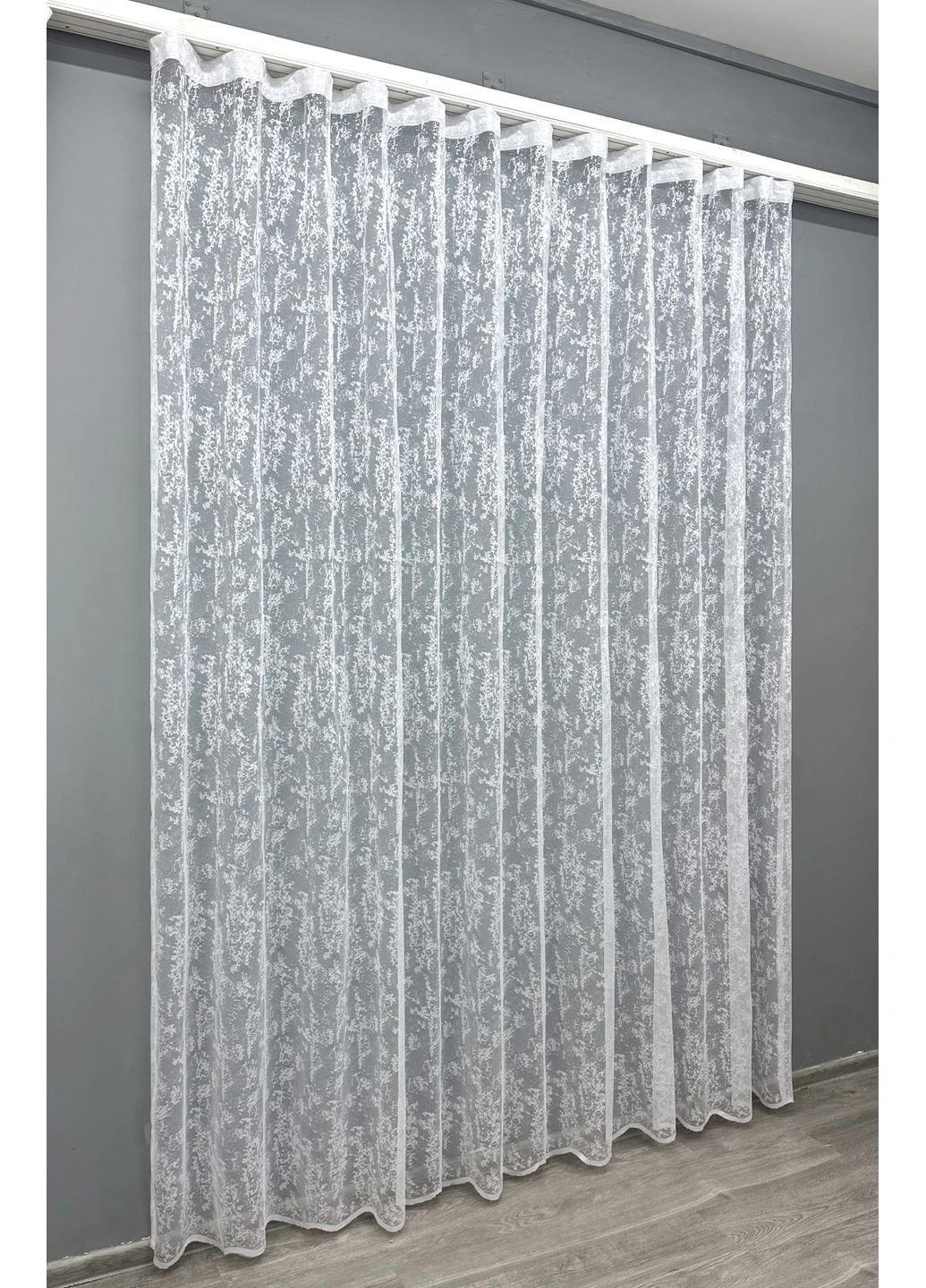 Тюль 1915т Мармур Жакард Білий 300х250 см (40-252) VR-Textil (298123309)