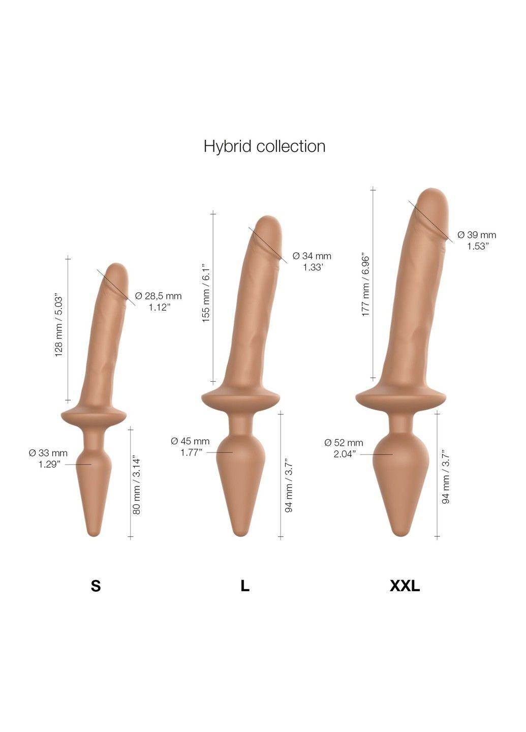 Анальная пробка с дилдо SWITCH PLUG-IN REALISTIC DILDO Caramel S Strap-On-Me (317256811)