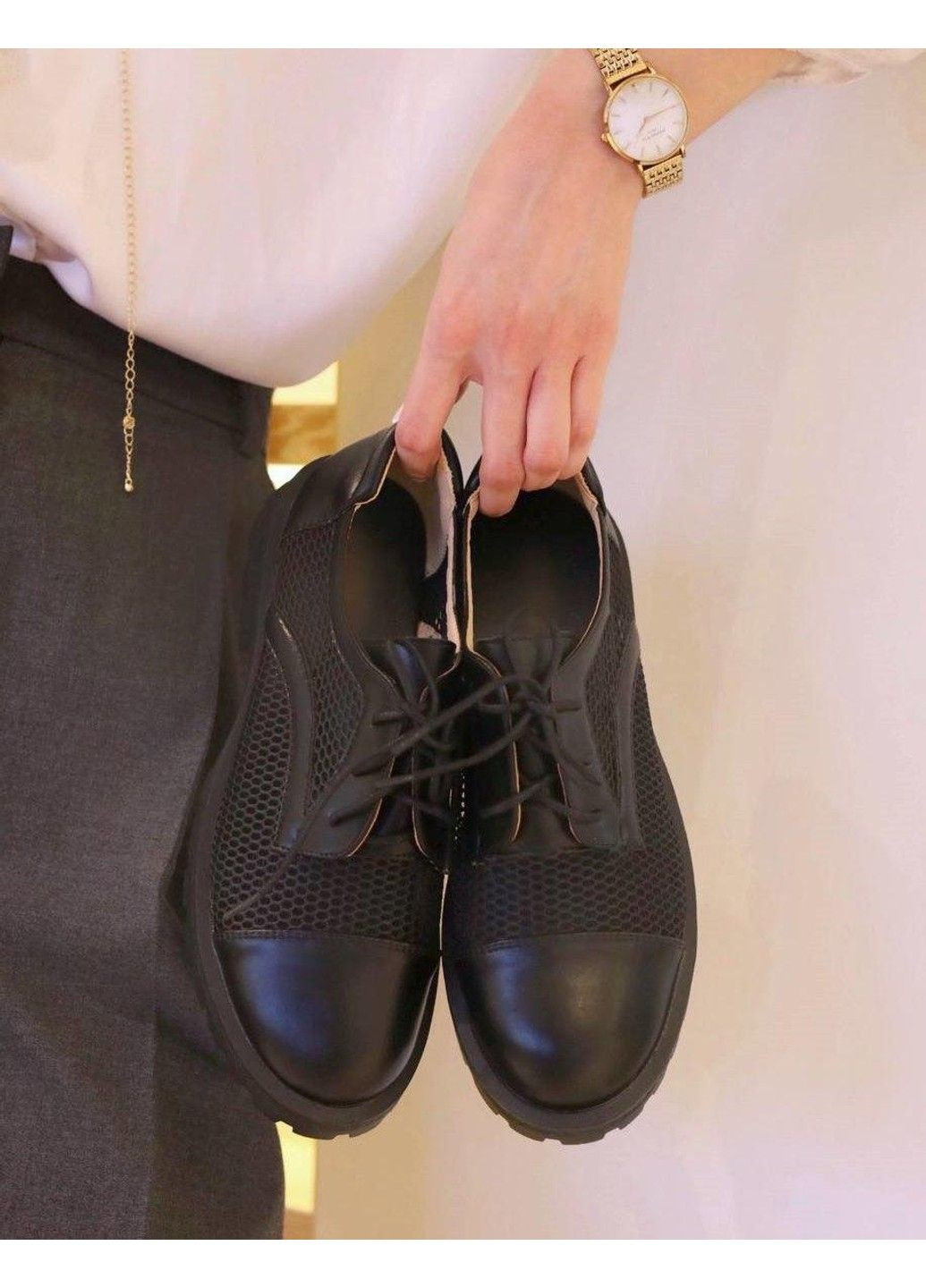 Женские мокасины женские сетка чорные Loretta | чёрные прессованная кожа (305847694)