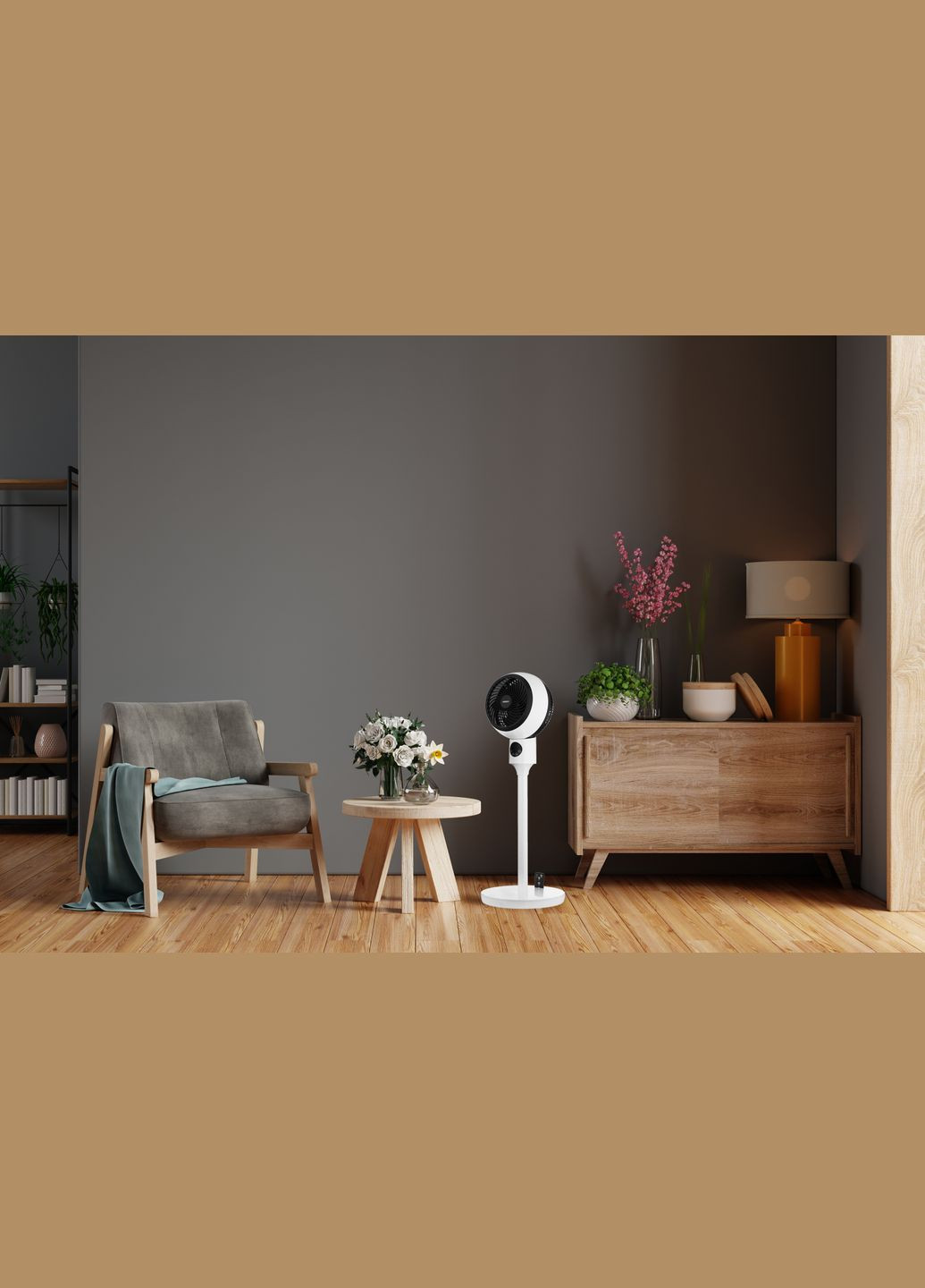 Вентилятор напольный, 50Вт, пульт ДУ, дисплей, черно-белый. Ardesto (333317118)