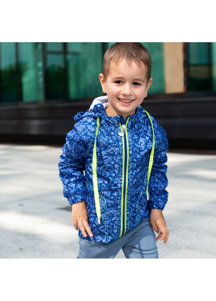 Синя демісезонна вітрiвка морська для хлопчиків модний карапуз Trendy Tot 03-00634_000006802