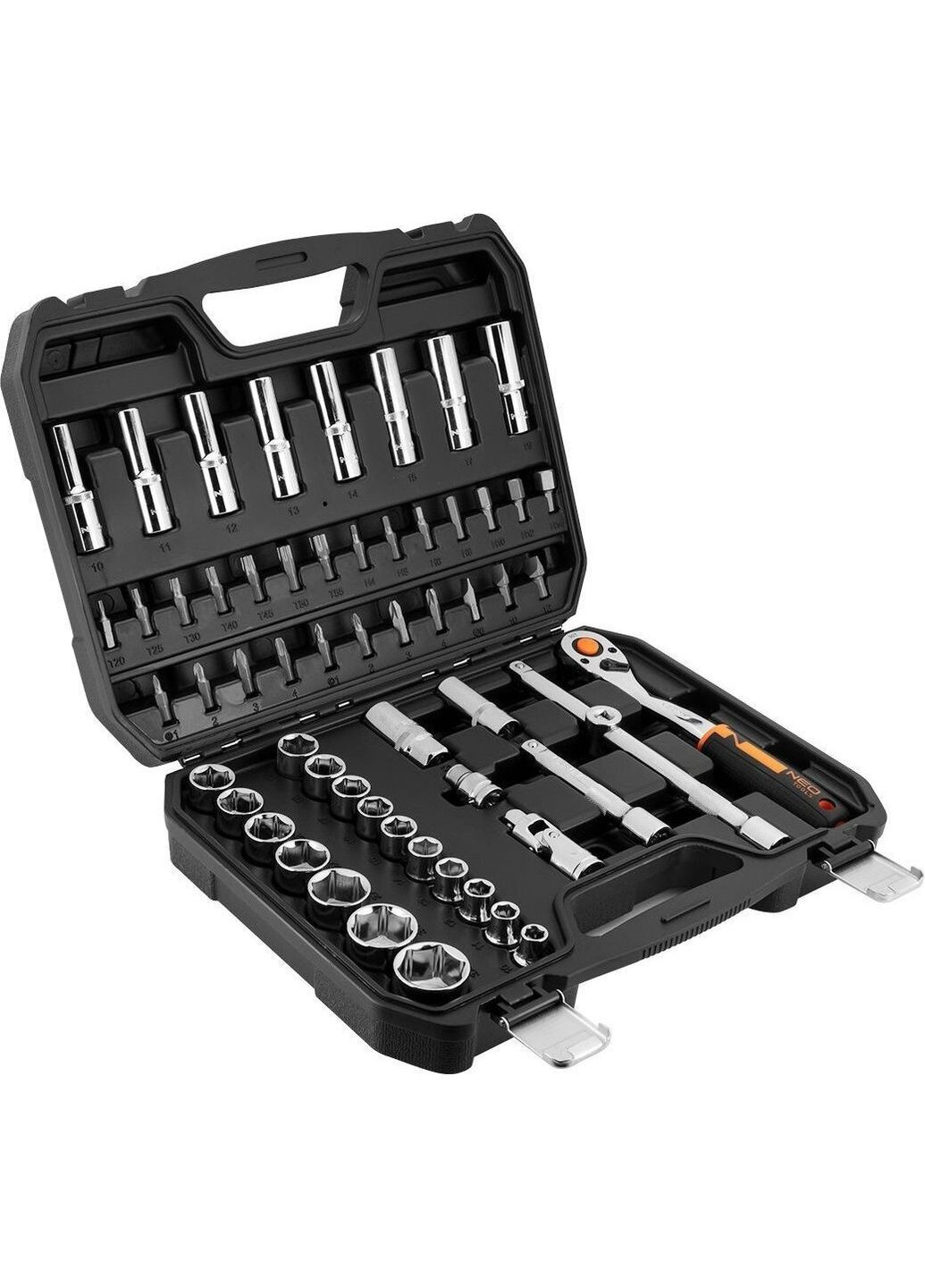Набор инструментов, Набор торцевых головок, 58шт, 1/2", CrV, кейс (10-042) Neo Tools (360418125)