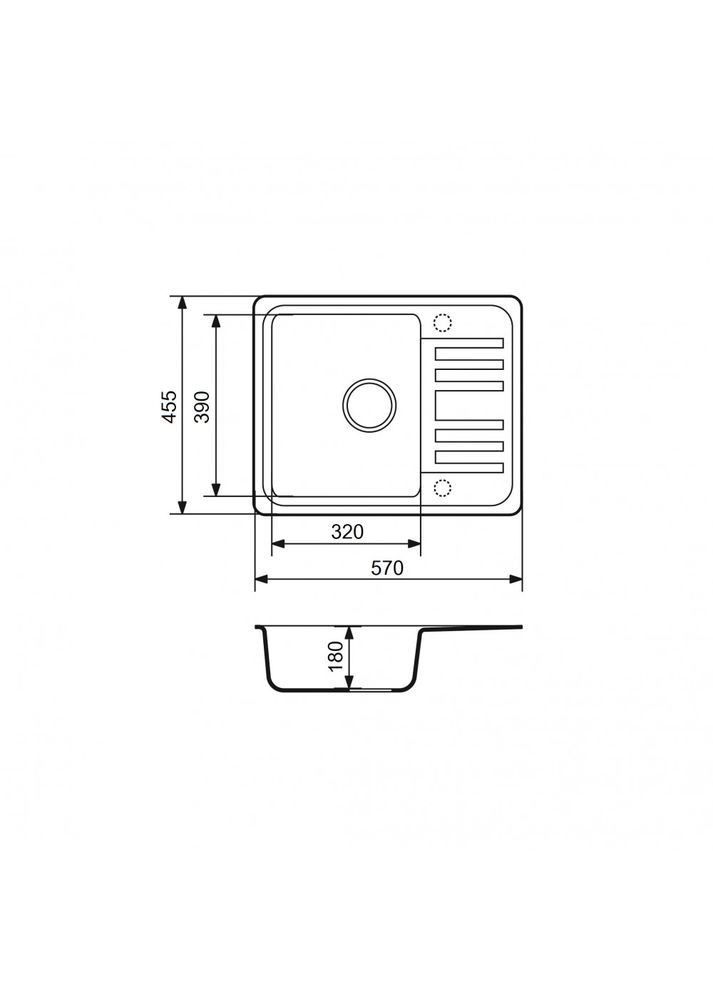 Кухонна мийка зі штучного каменю/кварцева 570х455х180мм, прямокутна SMALL Сахара Бежевий (32910570455) Adamant (369798710)