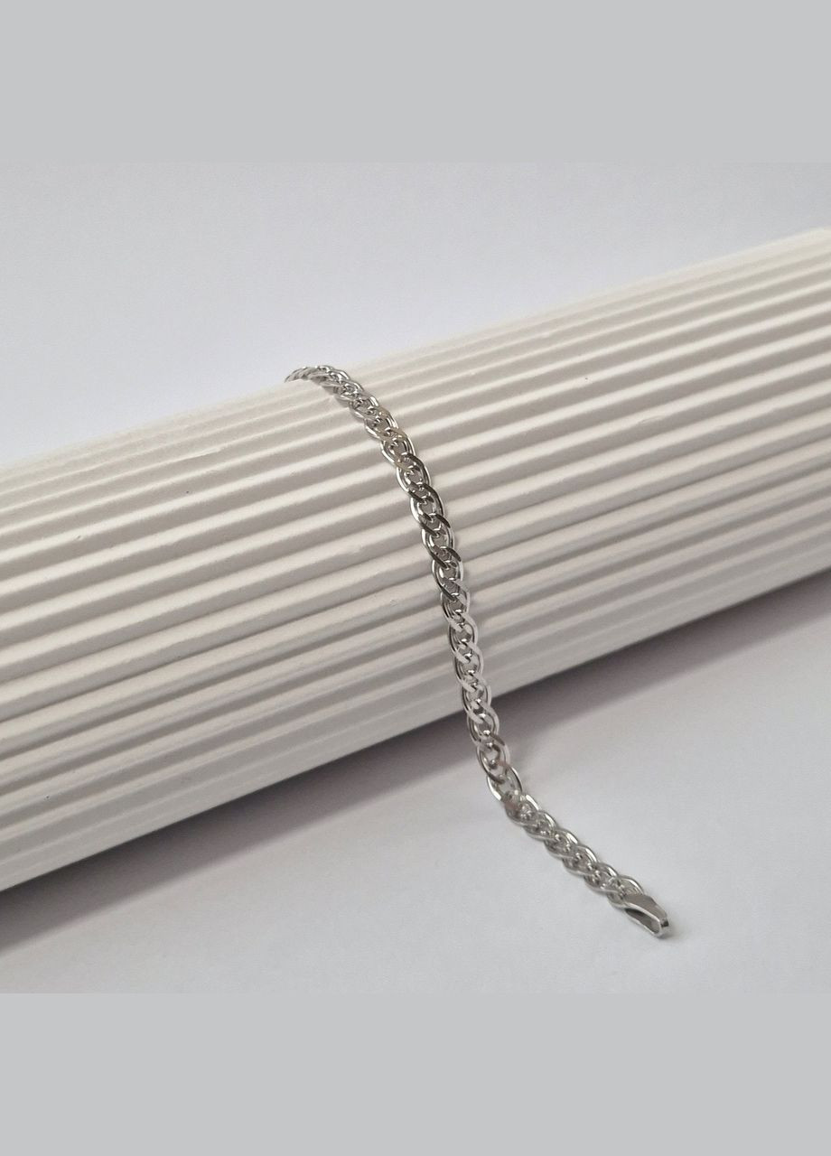 Срібний плоский браслет Нонна без камнів 20 см срібло 925 проби Родоване 813р2/20 3.80г Nobrand (363969062)