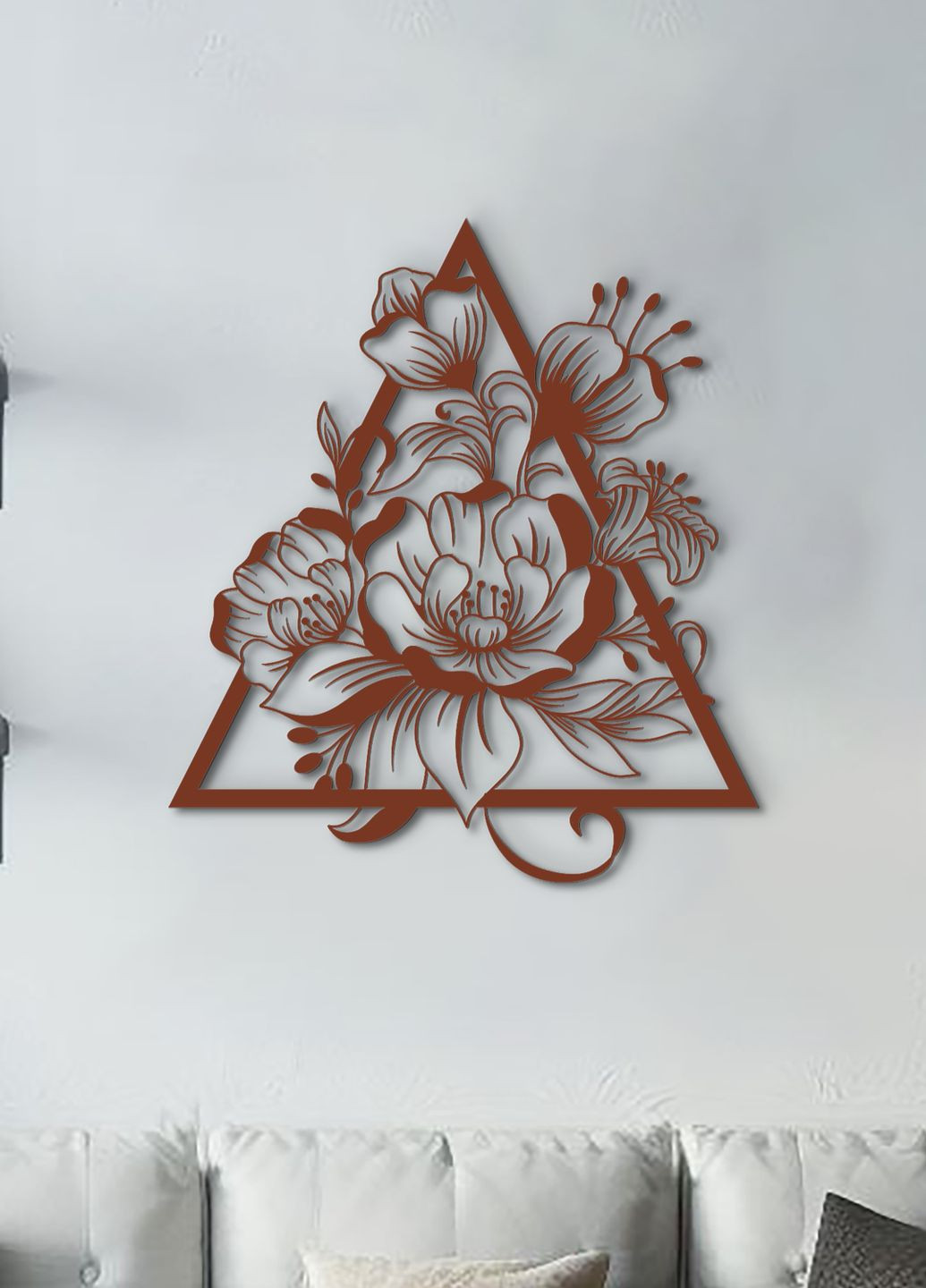 Настенный декор для дома, декоративное панно из дерева "Цветочный цветок", оригинальный подарок 60х70 см Woodyard (292113042)