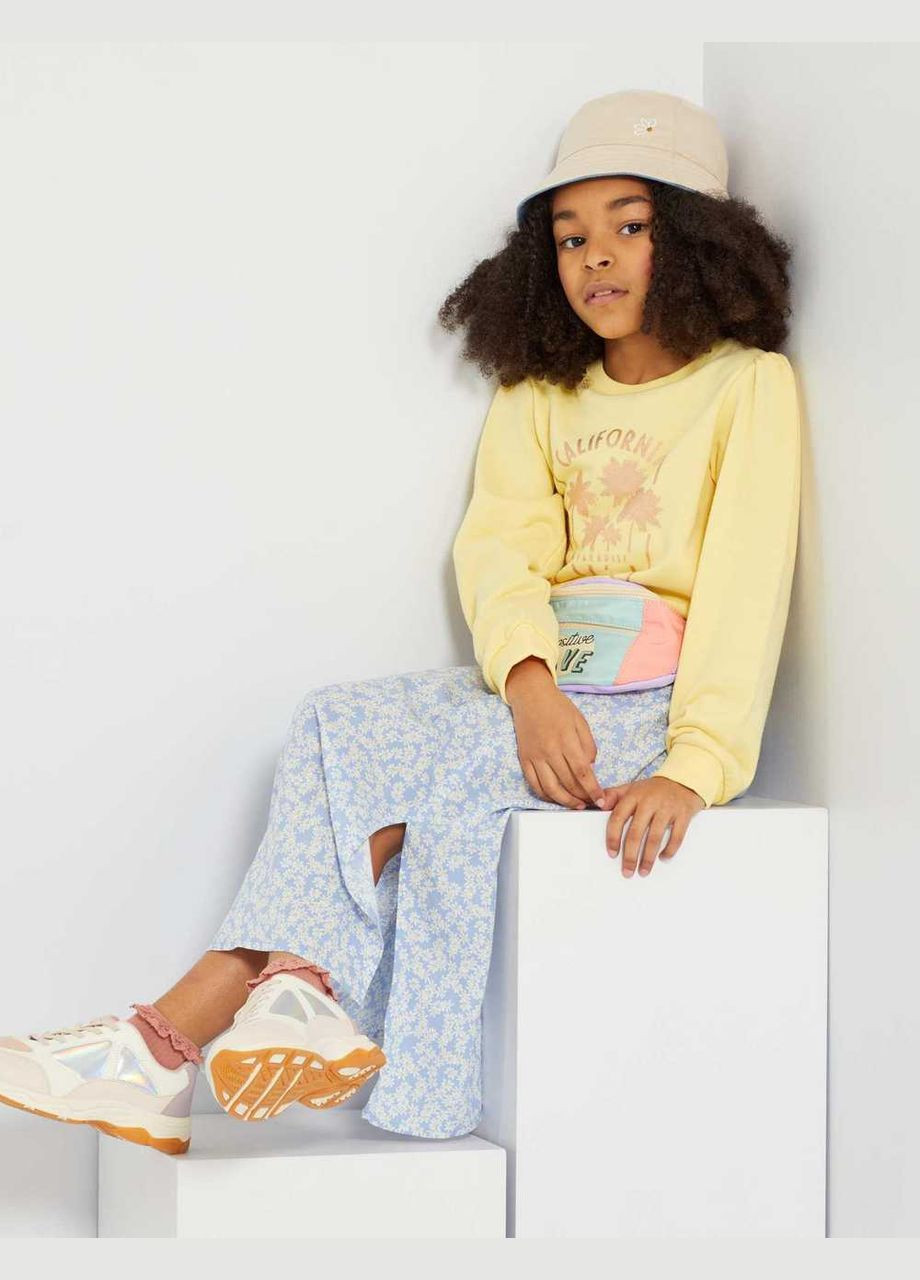 Kiabi світшот демісезон,жовтий з принтом, жовтий