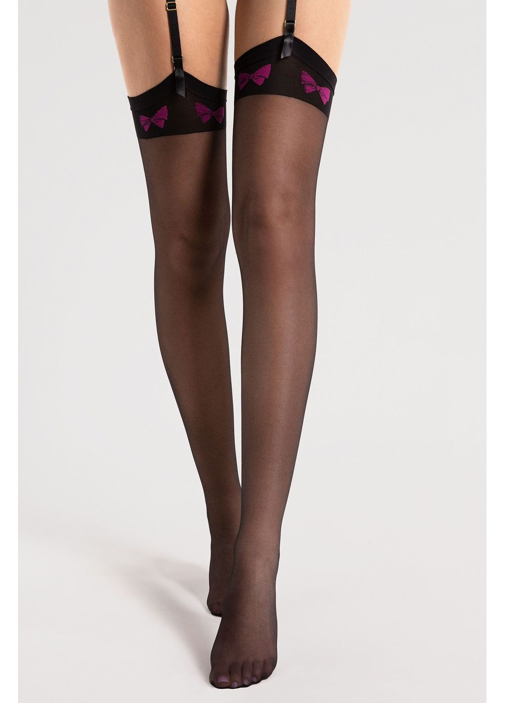 Чулки под пояс с принтом Бантики Lola 20 den Fiore (351582614)
