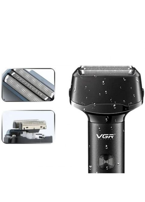 Електробритва чоловіча VGR V-371 для вологого та сухого гоління з висувним тримером, ступінь вологозахисту IPX5, No Brand (323486265)