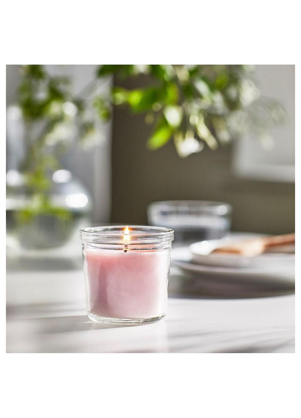 Ароматична свічка в склі ІКЕА LUGNARE 20 годин рожевий (00502105) IKEA (267902007)