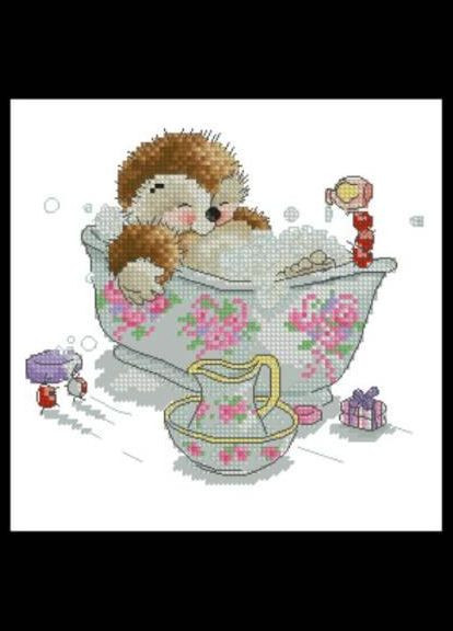 Набор для вышивки крестиком. Размер: 15*15 см Пенная ванна Лоскуток (315361859)