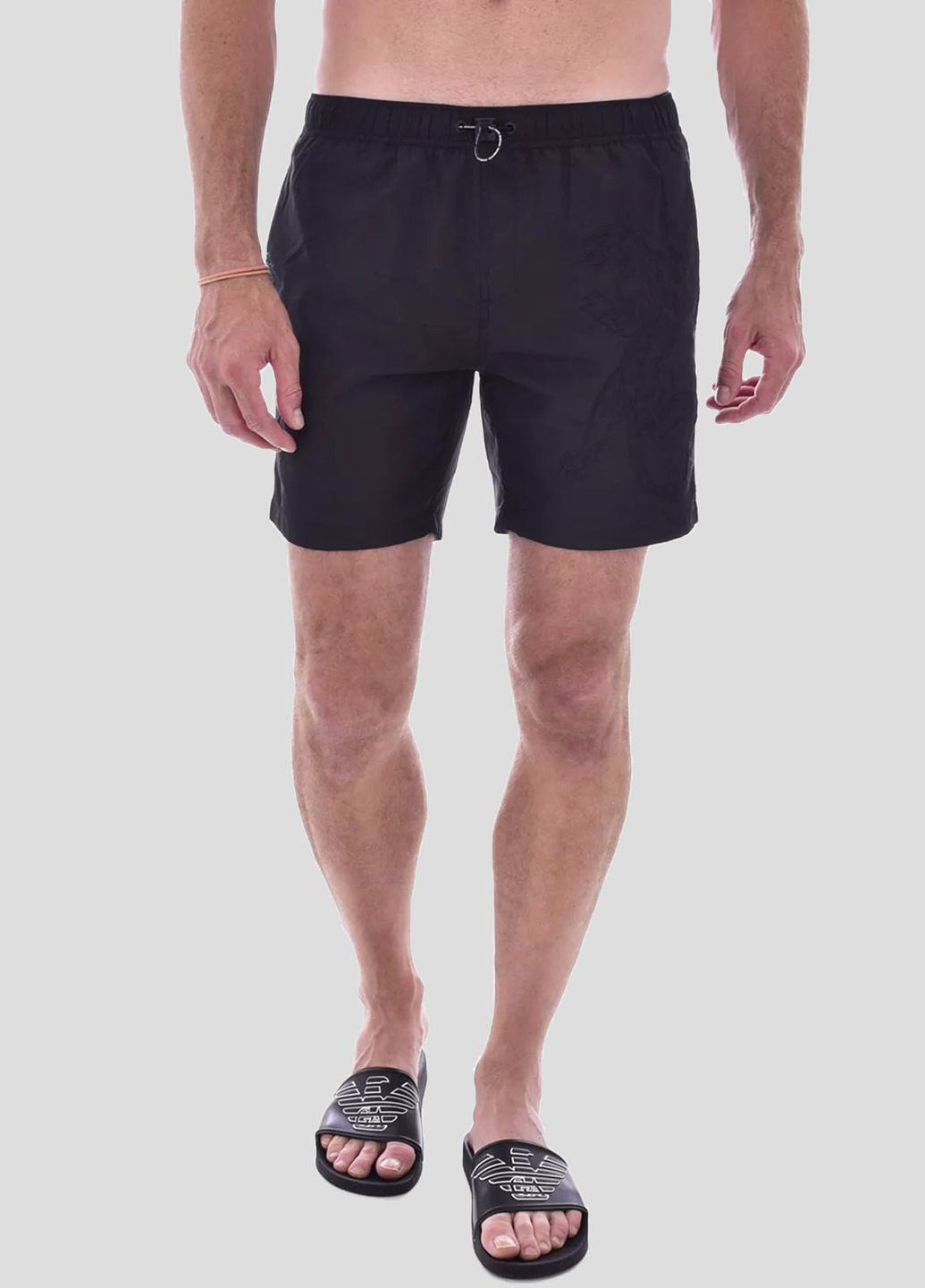 Черные пляжные шорты с вышивкой Dirk Bikkembergs (292012548)