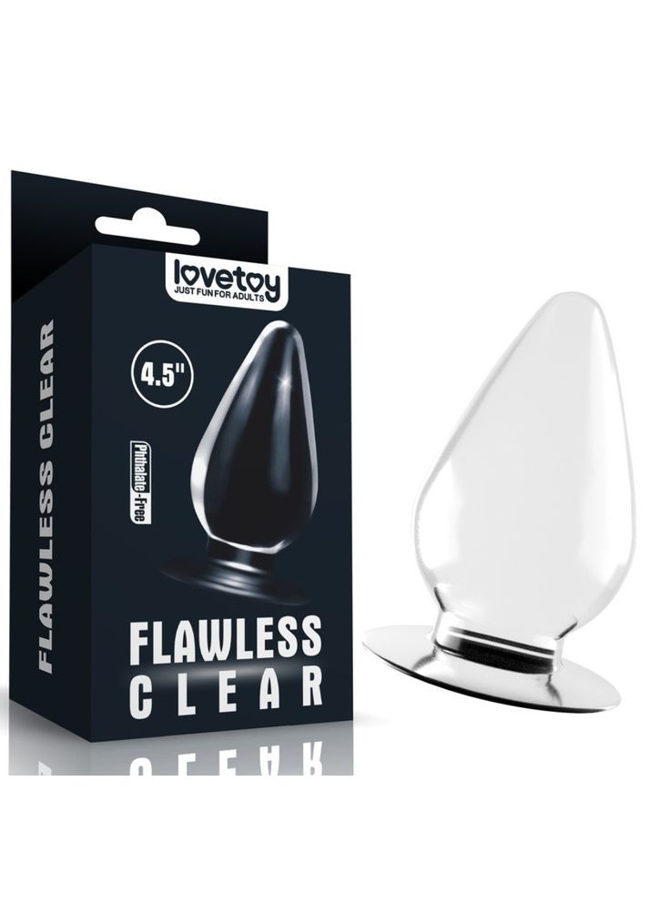Анальна пробка на присосці для фістінга "Flawless Clear Anal Plug 4.5" Lovetoy (300372371)