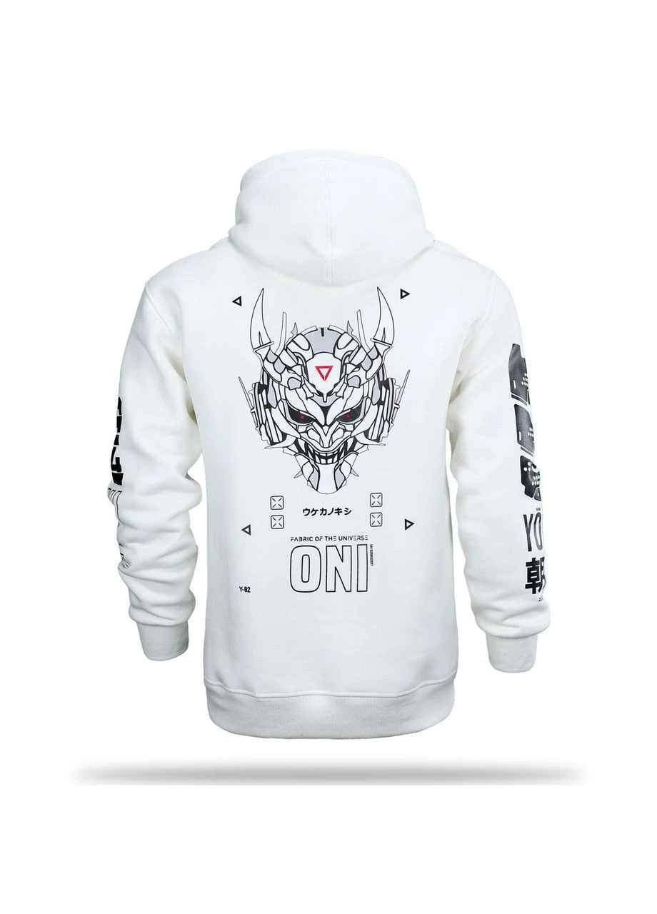 Худи черное теплое мягкое качественное на флисе с принтом ONI YOKAI Fabric of the Universe (402044818)