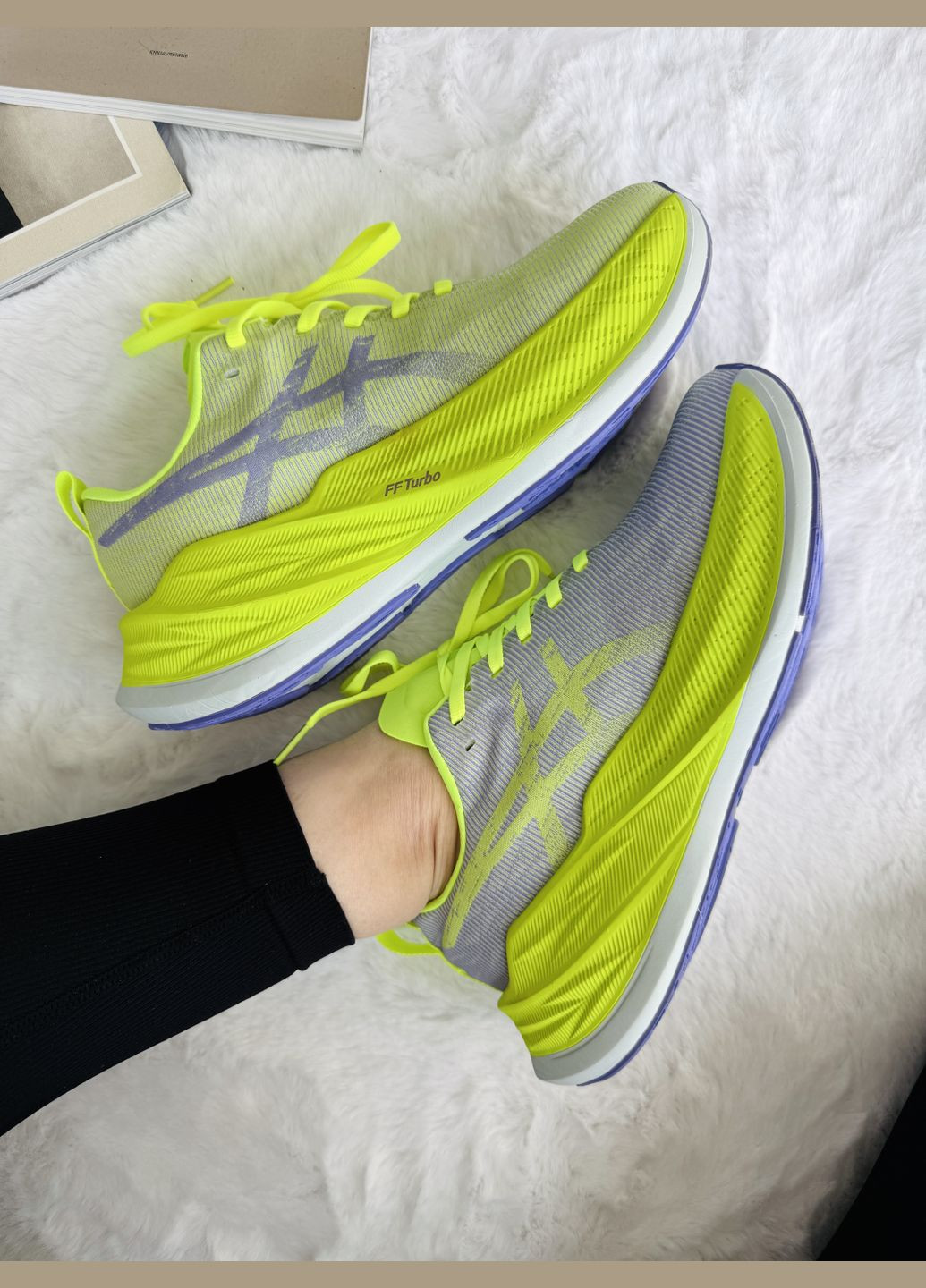Кислотно-зелені Осінні кросівки чоловічі і жіночі asics superblast neon green | асікс супербласт кислотно-зелені No Brand