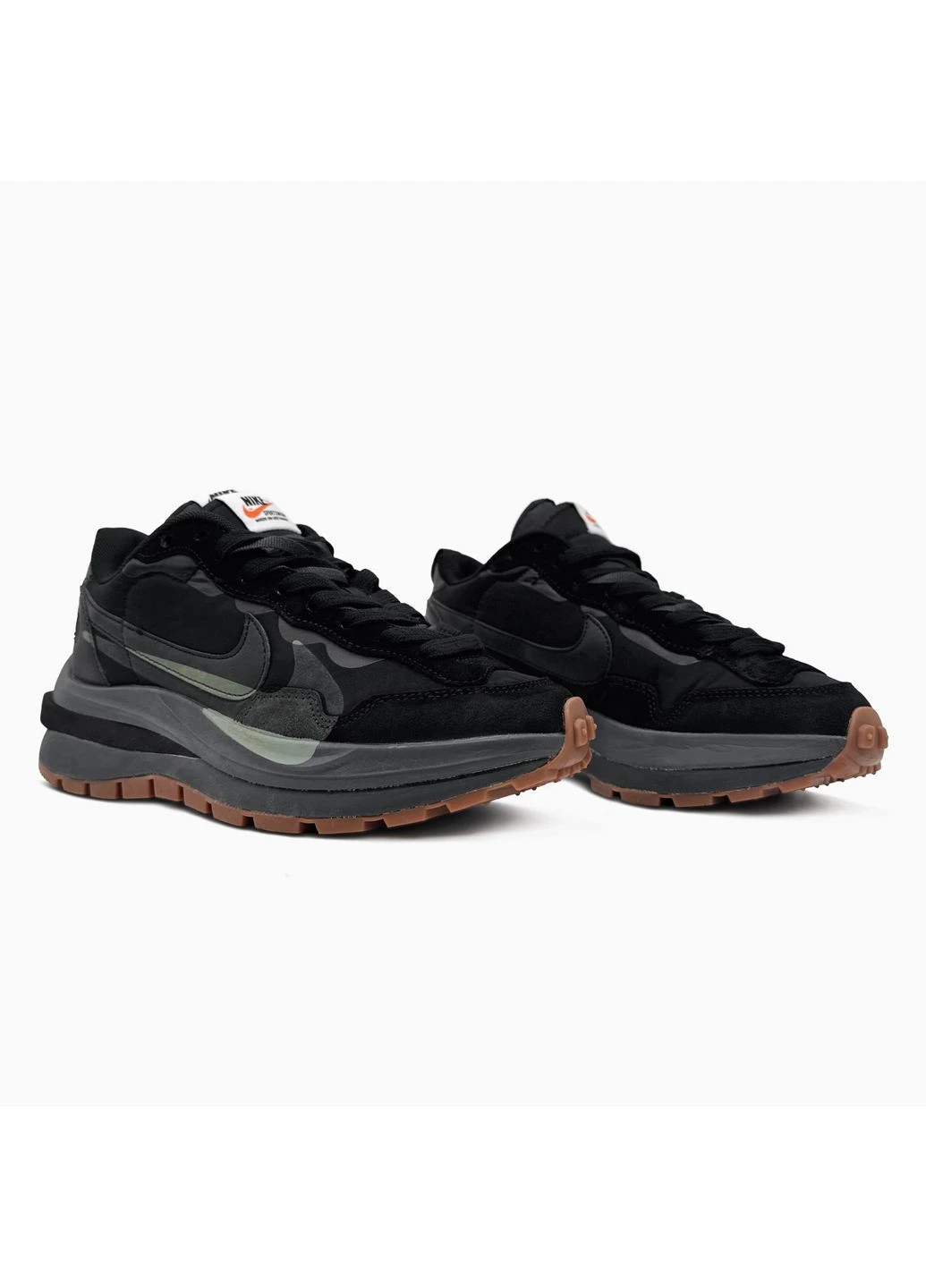 КРОССОВКИ ЖЕНСКИЕ NIKE VAPORWAFFLE X SACAI BLACK НАЙК ВАПОРВАФЛ ЧЕРНЫЕ No Brand чёрные демисезоны (392016192)