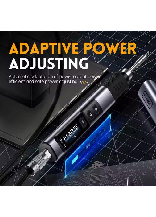 Портативний професійний смарт паяльник HS-02A-K 100Вт на 9-20В 100-450°С Fnirsi (358935243)