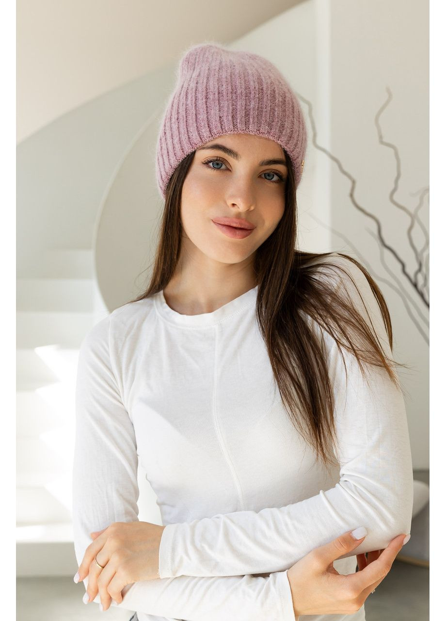 Женская зимняя шапка Ангора Молодёжь из ангоры 80% с двойной вязкой No Brand (362098688)