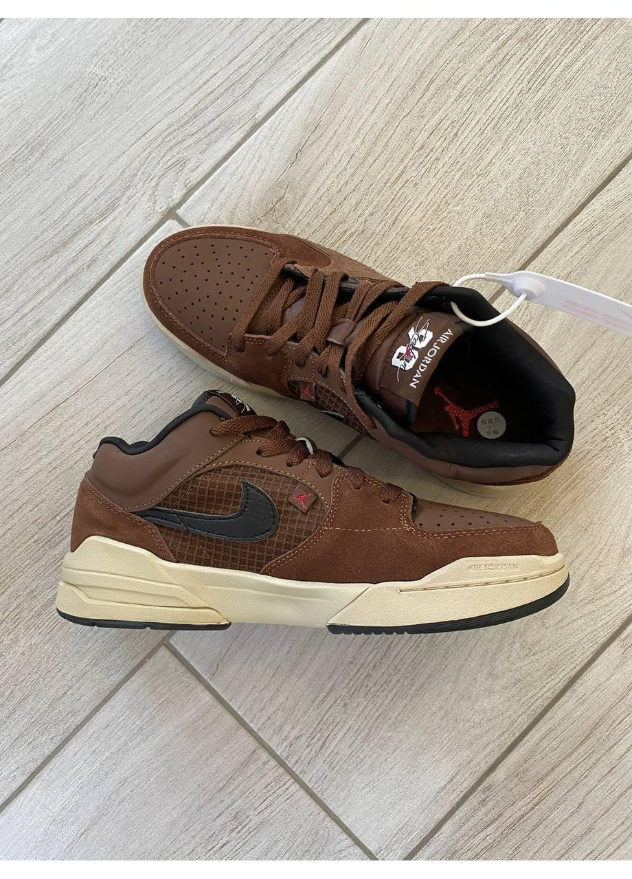 Коричневые демисезонные кроссовки мужские nike air jordan stadium 90 brown найк аир джордан No Brand