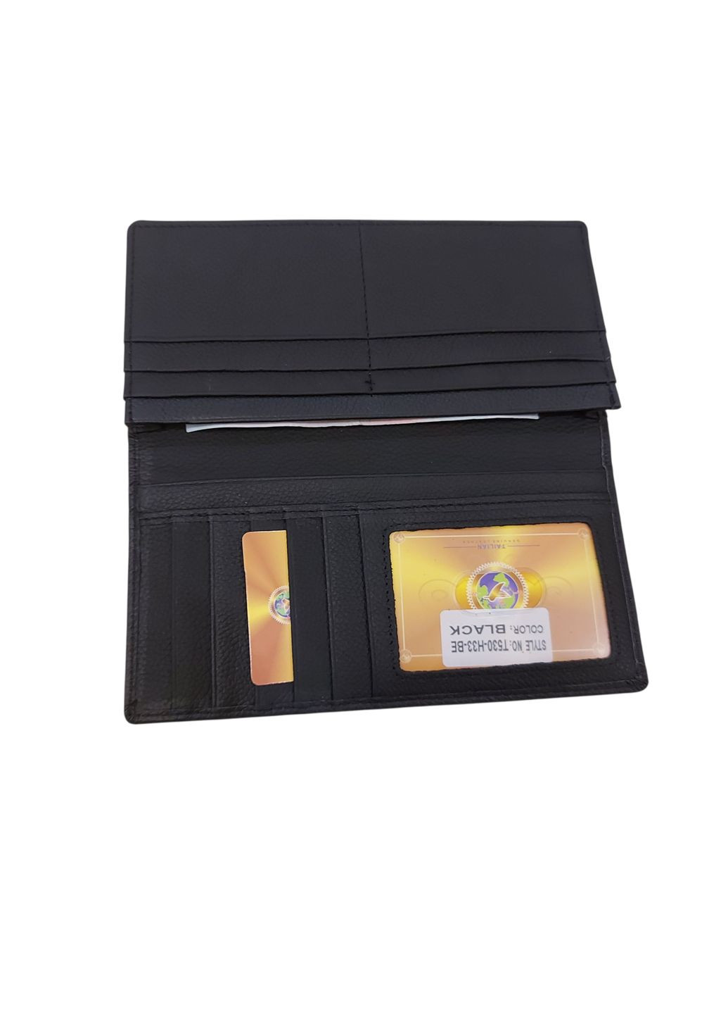 Стильный мужской кожаный купюрник кошелек черный Т 53033 Tailian Т 530 Н 33 Black (346268596)