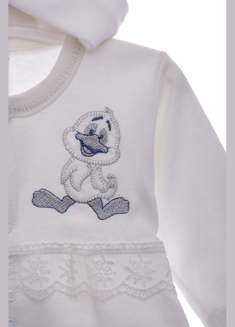 Бежевий демісезонний комплект для новонародженої дівчинки з пов'язкою та подряпинами молочний. 62 см (42132) BABYKROHA