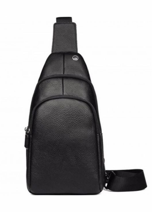 Чоловічий шкіряний слінг чорного кольору на плече з двома основними відділеннями Tiding Bag (298568575)