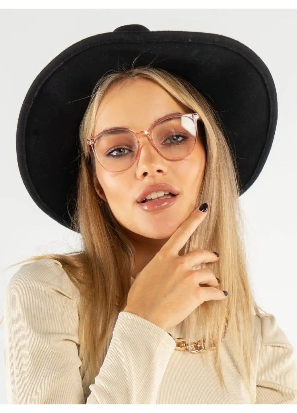 Сонцезахисні окуляри Image іміджеві прозорі рожеві No Brand (315388435)