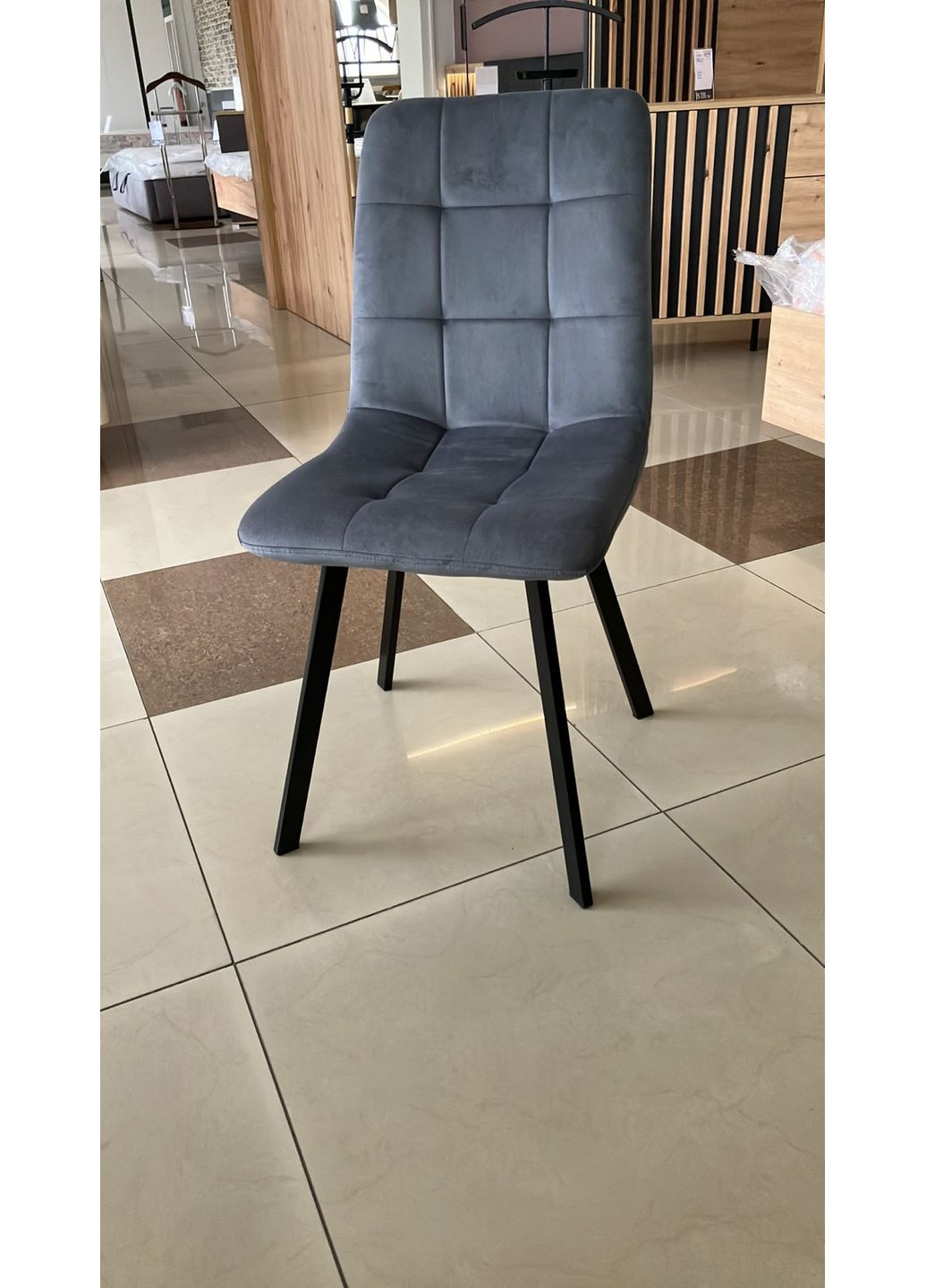 Стілець EARI чорний каркас/сірий велюр CDBL-14 Intarsio (372178916)